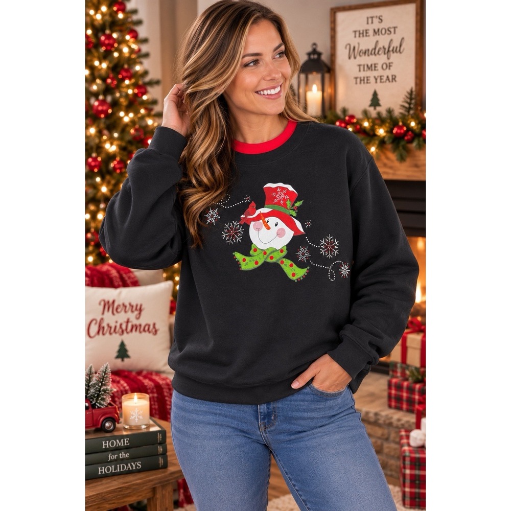 Morning Sun Women's Large Christmas Sweatshirt Red Holiday Winter Cardinal